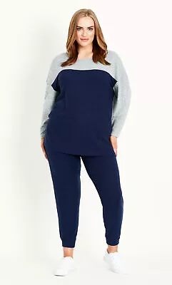 $15 • Buy Evans By City Chic Womens Plus Size Colour Block Soft Touch Top - Navy