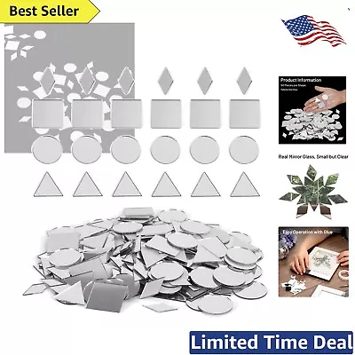 Mini Glass Mirror Mosaic Tiles - 200 PCS - Triangles/Squares/Rounds/Rhombus • $27.99