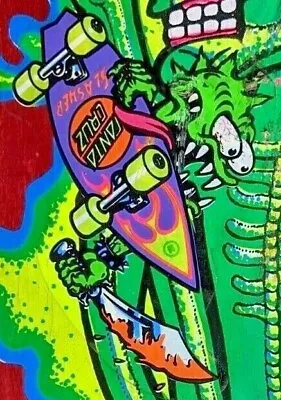 Vtg 80s Variflex Skateboard Hosoi Santa Cruz Slasher Keith Meek Graphics XPS • $349.99