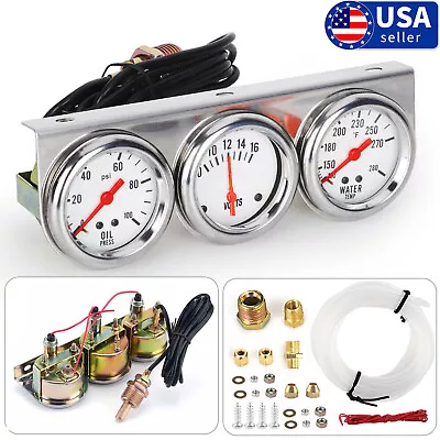 2  52mm Car Triple 3-in-1 Gauge Oil Pressure/Volt/Water Temperature Gauge S2E1 • $24.59