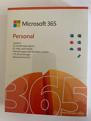 Microsoft Office 365 (2024) Personal Box - 5 Devices - 1 Year - 1 User - Posted • £51.99