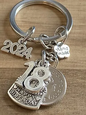 18th Birthday Polished 2006 Coin & Charms On Keyring In Gift Bag • £7.99