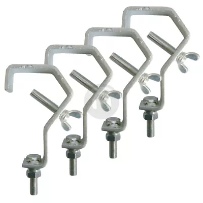 4x QTX Light Silver Metal DJ Lighting Mounting Truss Hooks / G Clamps UK Stock • £33