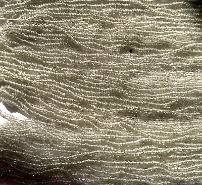 RARE Antique Micro Seed Beads- 16-18/0 Light Transparent Gray/ Grey-3.9g-4 Loops • $6.25