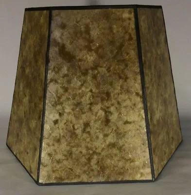 9  X 14  X 10  Golden Hexagon Style Mica Bridge Floor Lamp Shade #MS704GLD • $161.06