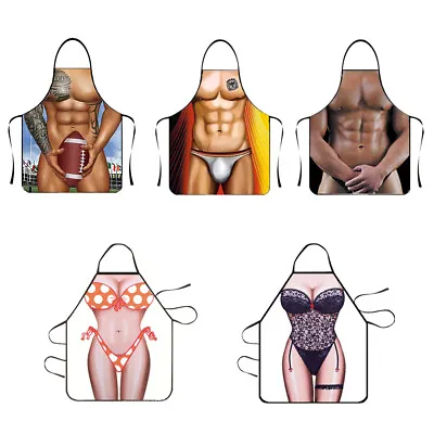 His & Hers Sexy Party Kitchen Apron Novelty Hunk Men Women Naked BBQ Best Gifts • £4.22