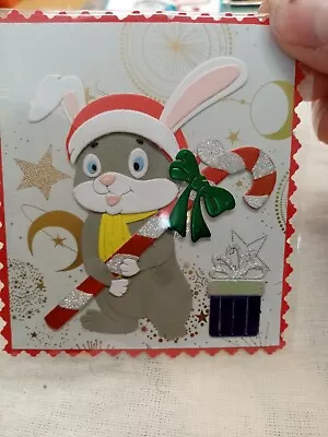 Candy Cane Bunny Die Cut Card Toppers - MULTIBUY  DISCOUNT • £1.85