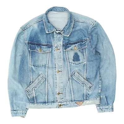 Mash Mens Blue Button Up Denim Jean Jacket | Vintage 90s Western Style VTG • £25