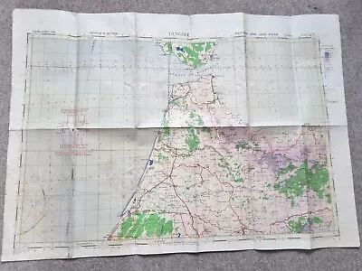 Original WW2 Linen Backed RAF Map Of TANGIER 1941 Western Desert • £35