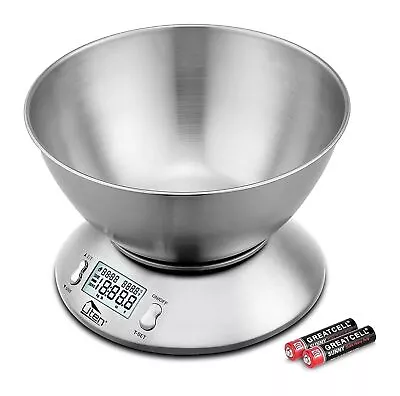 5KG Digital Kitchen Scales Cooking Food Weighing Weight Electronic Scale W/ Bowl • £17.49