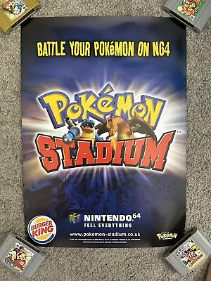 Pokémon Stadium  - Nintendo 64 Promotional Poster - Burger King Edition🔥 • $200