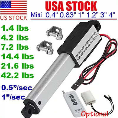 Electric Micro Linear Actuator 12V 1.2  2  3  4  Stroke Fast Speed Up To 6inch/s • $30.99