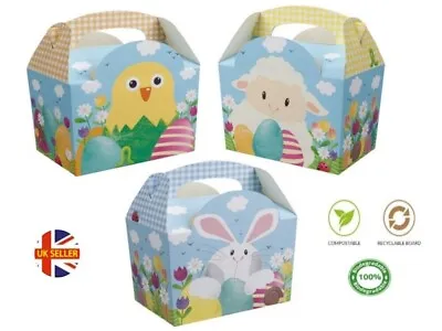 8 Easter Parade Egg Hunt Bunny Chick Carry Meal Bag Boxes ~ Kids Party Food Box • £4.99