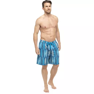 OCTAVE® Mens Swim Shorts/Trunks Beach Board Style With Side Pockets Cool Print • £11.55