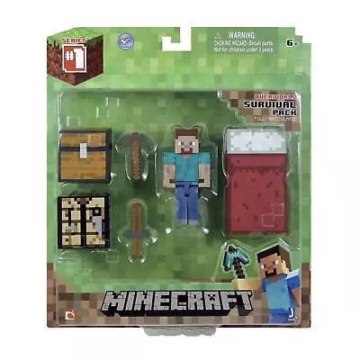 Minecraft Overworld Survival Pack Steve Series 1 Action Figure Jazwares • $20.66