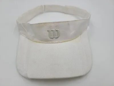 Wilson Distressed Sun Golf Visor Adjustable Hat Cap Tennis Dad Men Women White • $5.99