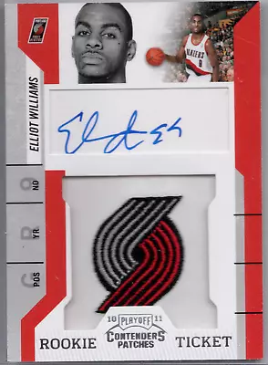 2010-11 Playoff Contenders Patches Rookie Ticket Elliot Williams #121 RC Auto • $4.99