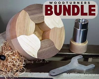 Maple/Walnut/Cherry Segmented Bowl Turning Blank Plus Glue Hub And Wrench • $124.45