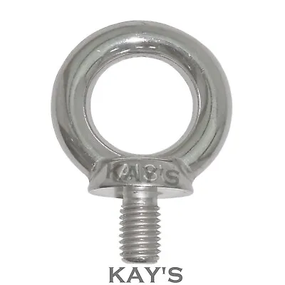 M6 M8 M10 M12 Lifting Eye Bolts Metric Thread A4 Marine Grade Stainless Steel    • £2.11