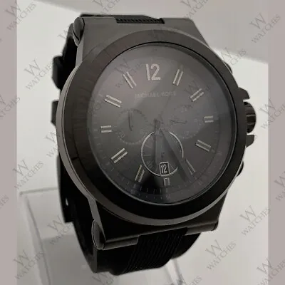 Michael Kors MK8152 Dylan Black Leather Band Chronograph Dial Men's Watch • $98.90