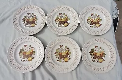 6 Metlox Fruit Basket Vernon Ware Salad Plates 2 • $24