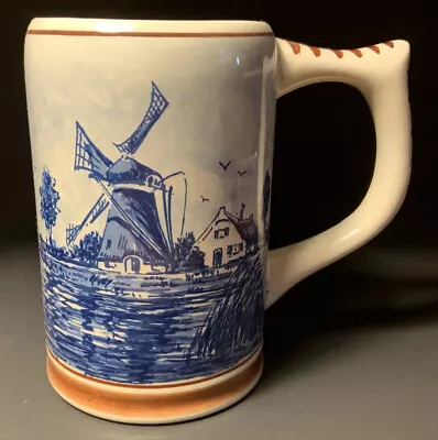 $8 • Buy Delft Blue Hand Painted Beer Stein Mug Coffee Mug Windmill Design Holland