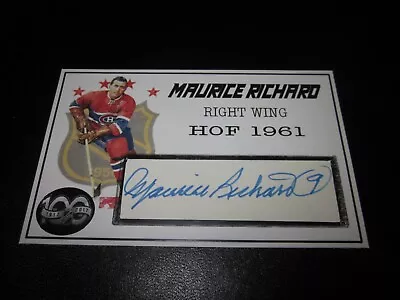 Maurice Richard Signed Autographed Custom Cut Nhl Top 100 Players Card Rare 1/1  • $131.25