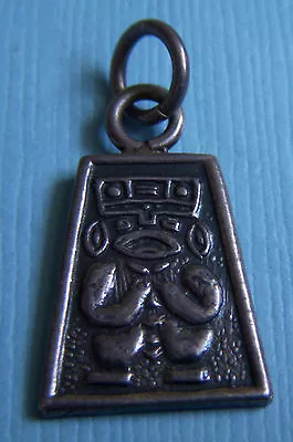 Vintage Mayan Aztec Figure Mexico Silver Charm • $24.99