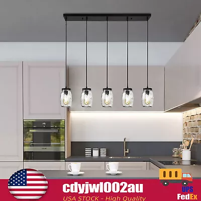 Mason Jar Chandelier Kitchen Island Lighting Metal Glass Pendant Light Fixture • $68.40