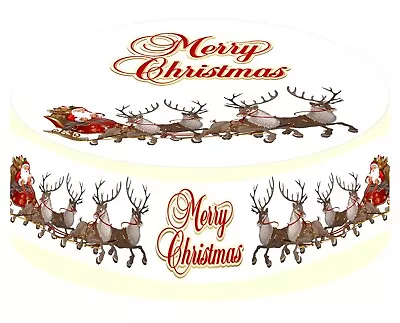 £3.79 • Buy III. Pre-cut Edible Merry Christmas Icing Cake Ribbon Decorations Cake Toppers