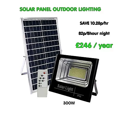 Outdoor Waterproof Solar Panel LED Floodlight LiFePO4 Batteries 12-15 Hours • £30