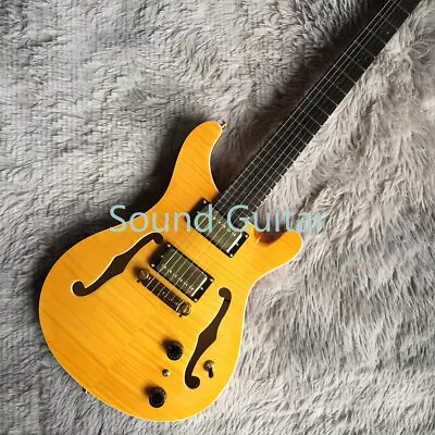 New Special Electric Guitar F Hole Semi-Hollow Body 6 String Flamed Maple Veneer • $230