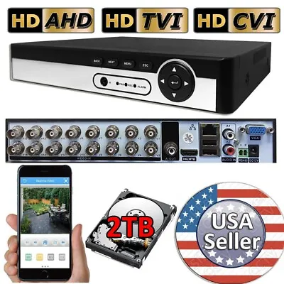 Sikker 16 Ch Channel Wired BNC DVR Recorder 960H 720P 1080P With 2TB Hard Drive • $179.99