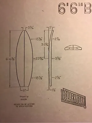 Clark Foam Surfboard“vintage Flyer 6’6”B”1960-80  Surf(jacobsvelzyWebber Bing • $9