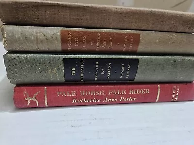 Lot Of 4 Vintage Modern Library Books  Judas Federalists Pepy Pale Rider HC • $19.99