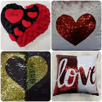 I Love You Red Heart Cushion Pillow Love Red Filled Cushion Heart Cushion  • £9.95