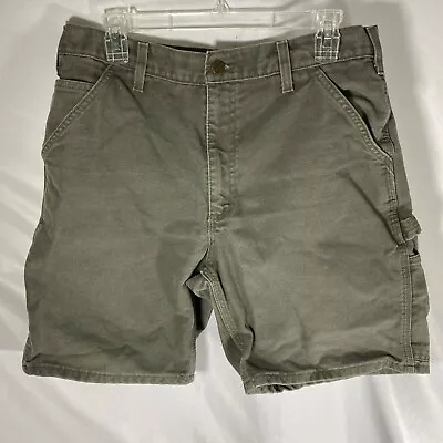 Carhartt Mens 33 Carpenter Shorts Canvas Cotton Original Fit Green B25 MOS Tag • $31.97