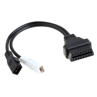 $4.48 • Buy For VW AUDI VAG 2x 2 To 16 Pin OBD2 Adapter Connector Diagnostic Cable Black
