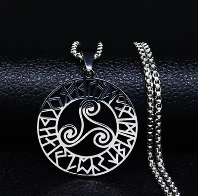 Triskele Rune Necklace Pendant Celtic Gypsy Witch Magic Amulet Jewelry Gift • $12.99