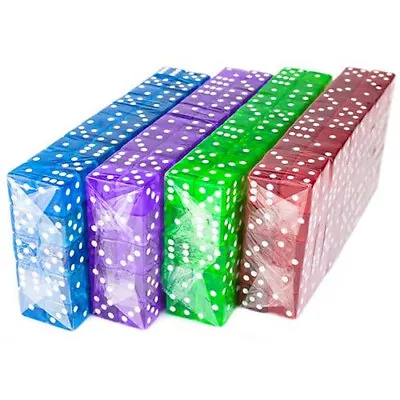400pc Bulk Lot 16mm Translucent D6 6-Sided Dice (100 Each Purple Blue Green Red) • $55.99