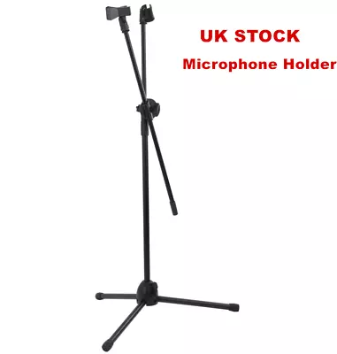 Professional Boom Microphone Mic Stand Holder Adjustable With Free Clips New New • £9.49