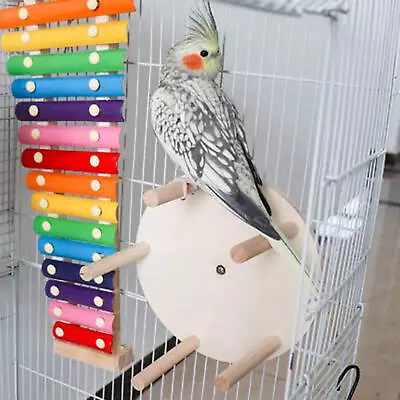 Parrot Playstand Bird Play Stand Cockatiel Playground Wood Perch Gym Toys • $20.89