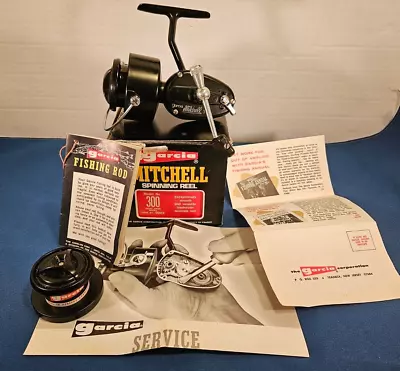 1976 GARCIA MITCHELL 300 RH  SPINNING REEL Orig Box + Extras Exc Cond France • $59.95