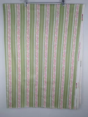 F. Schumacher & Co. VTG Fabric  Cythera Stripe  2 Yards 54 W Green Multicolor • $24.99