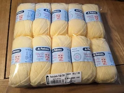 Full Pack 10X 50 Grams Paton's Fairytale Fab Dk Knitting Yarn Baby Smiles Lemon • £4.20