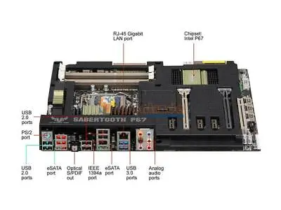 1PC USED ASUS SABERTOOTH P67 Motherboard  ATX Intel DDR3 LGA 1155: P67 VGA+DVI • $227.55