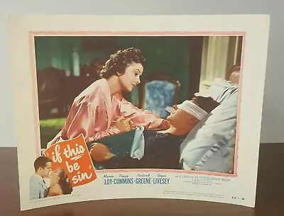 Myrna Loy 1950 If This Be Sin Vintage Romance Movie Lobby Card 50/28 • $10.36