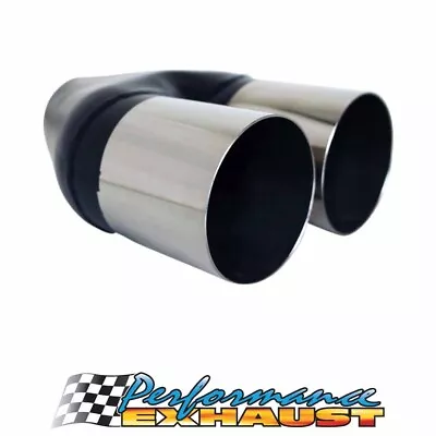 Straight Cut STAINLESS Exhaust Tip - 2.5  Inlet - Twin 3.5  Outlet • $73