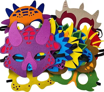 TEEHOME Dinosaur Masks Party Supplies (20 Packs) Felt And Elastic For Kid Party  • £9.63