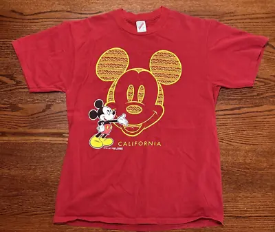 Vintage Mickey Mouse California Disney T-Shirt Velva Sheen Sz L USA Made • $24